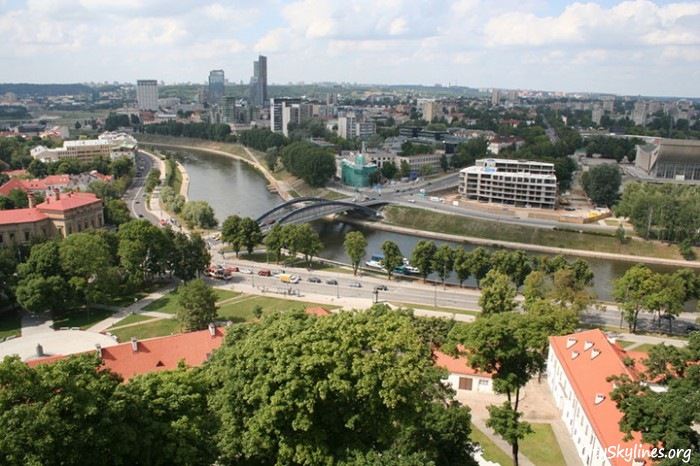 Vilnius City, Day view overlooking canal