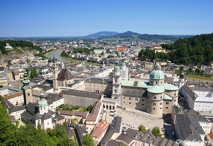 Salzburg City Skyline, Austria - Mountain Backdrop