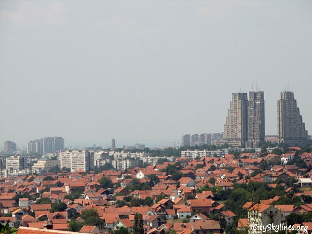 Belgrade Skyline over looking the town