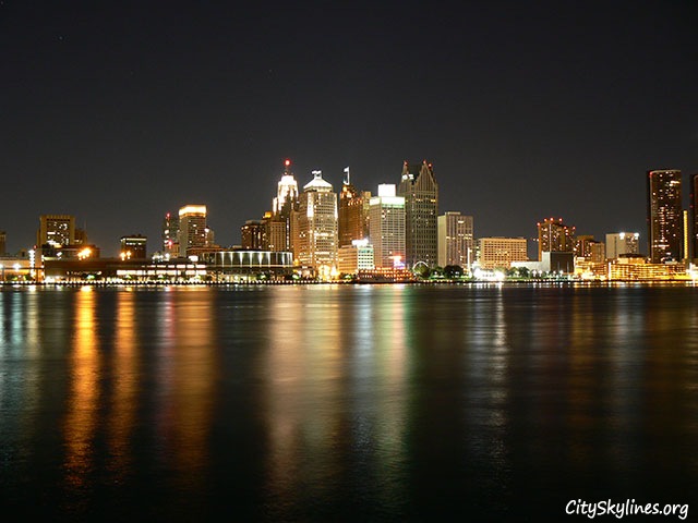 Detroit Night Skyline