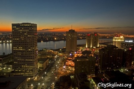 New Orleans City Skyline, Overlooking River