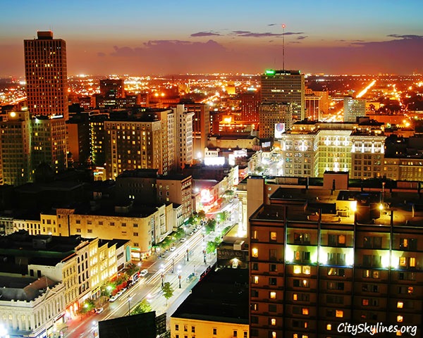 New Orleans City Skyline at Night