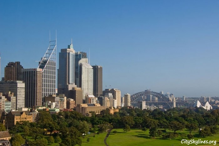 Sydney City Skyline, Overlooking Park