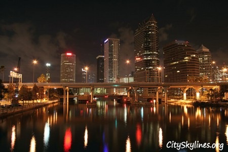 Tampa City Skyline at Night