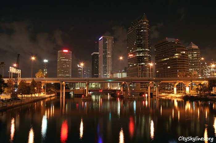 Tampa City Skyline at Night