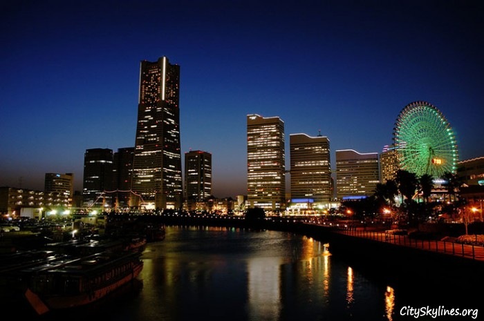 Yokohama Night City Skyline