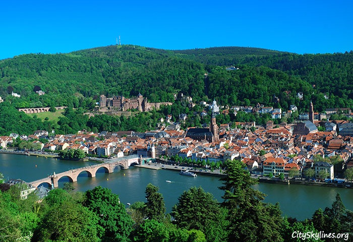 Heidelberg Skyline, Germany - Neckar River Overlook