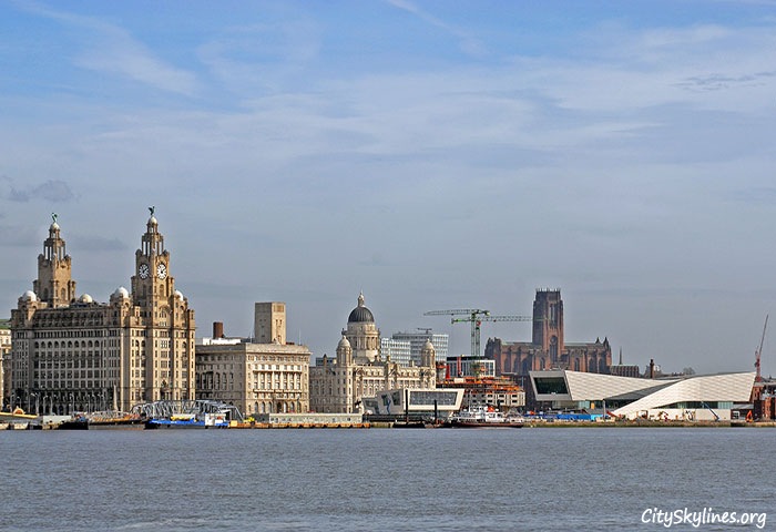 Liverpool Skyline, England - Water View