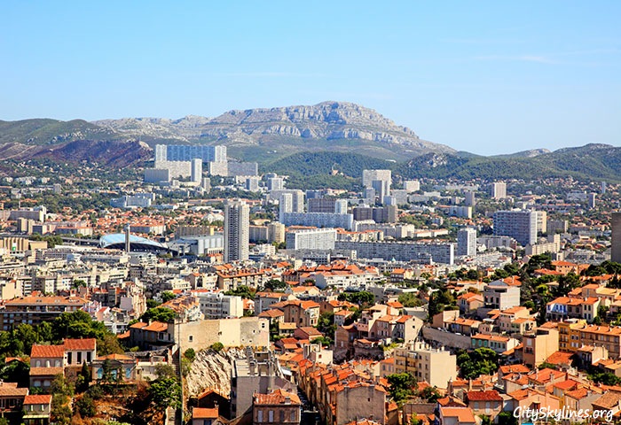 Marseille City Skyline - Mountain Backdrop