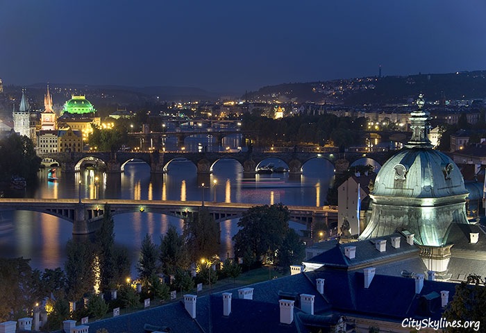 City of Prague at Night, Czech Republic
