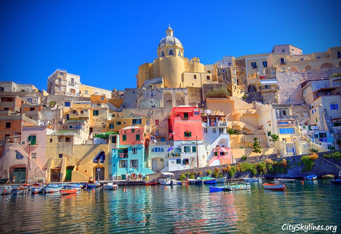 Procida Skyline - an Island off Naples, Italy