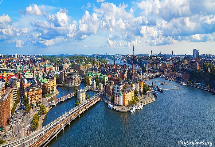 Stockholm City Skyline, Sweden - Water Overview