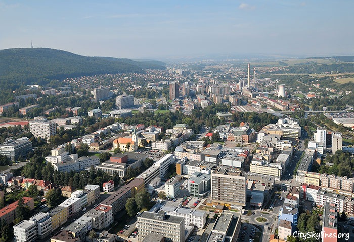 Zlín City Skyline, Mountain Backdrop