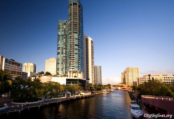 Ft. Lauderdale City Skyline - Riverbank
