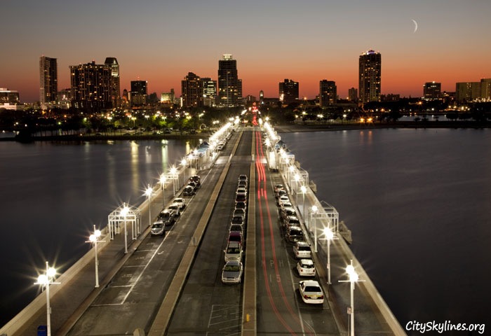 St. Petersburg City Skyline at Night