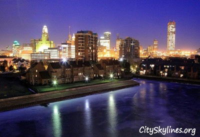 Buffalo, NY Skyline at Night