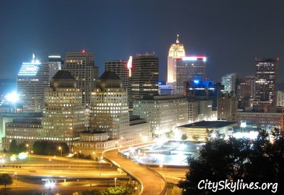 Photo of Cincinnati's skyline at night