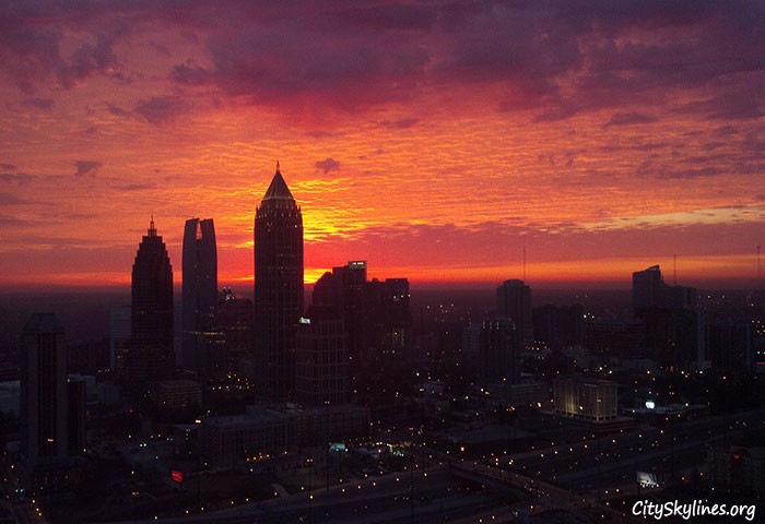 Morning sunrise of North Midtown Atlanta